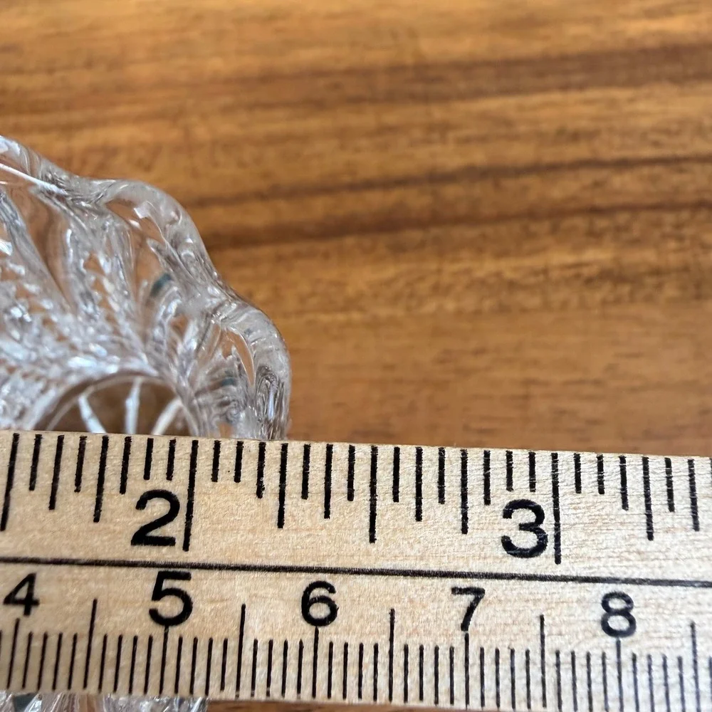 Antique ABP Cut Glass Toothpick Holder Zipper Pattern Scalloped Starburst Base